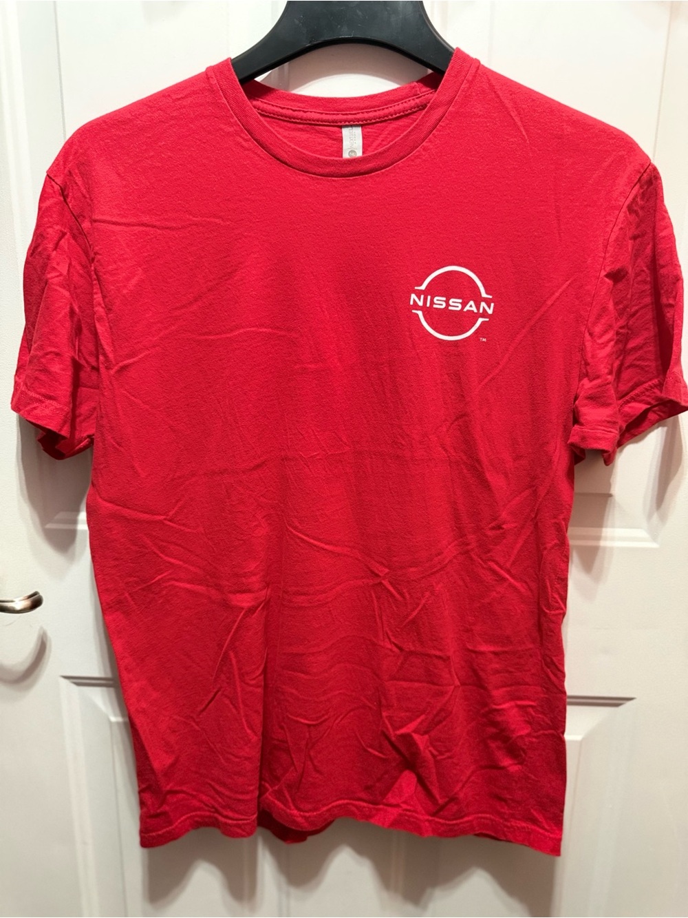 Next Level Apparel Red Nissan Logo Crewneck Tee Size L